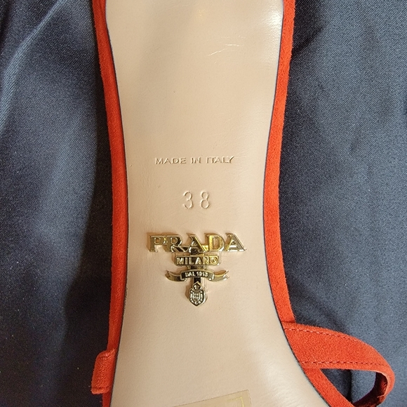 PRADA Strappy Red Suede Slide Sandals - Picture 7 of 13